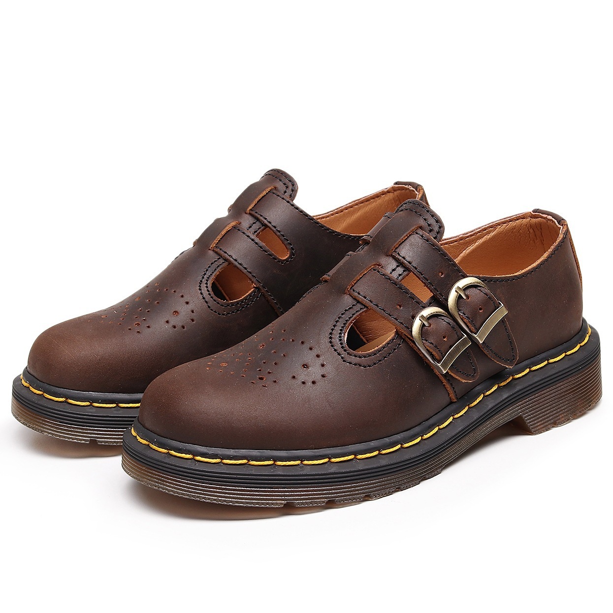 Genuine Leather Low-Top Womens Horse Brown Fashionable Casual Cowhide Shoes 2 Genuine Leather Low-Top Womens Horse Brown Fashionable Casual Cowhide Shoes - Image 2