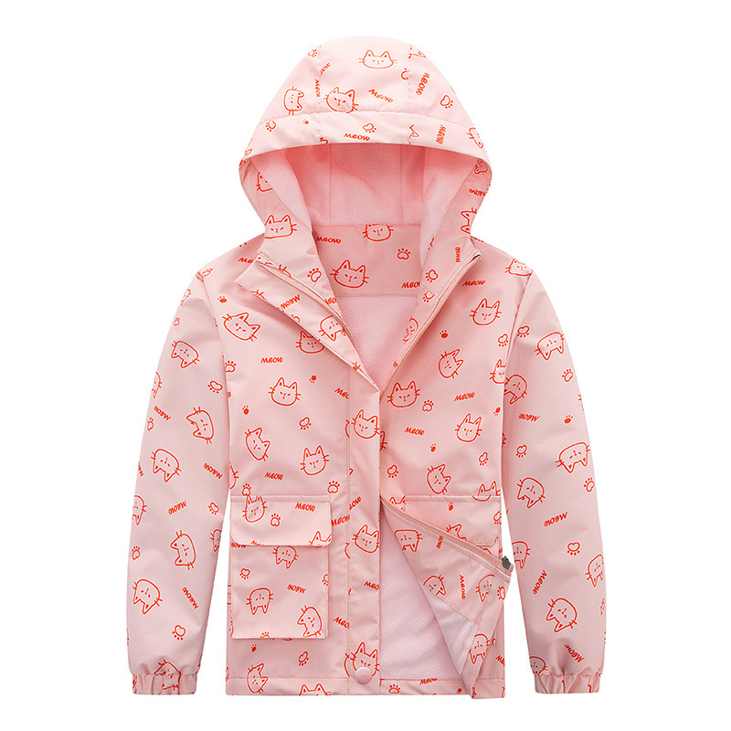 Kids' Windproof Waterproof Jacket Fleece-lined Camouflage 3 Kids' Windproof Waterproof Jacket Fleece-lined Camouflage - Image 3