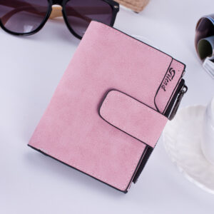 Snap Closure Matte Finish Women's Short Wallet, Multi Card Holder Zipper Purse, Portable Coin Pocket