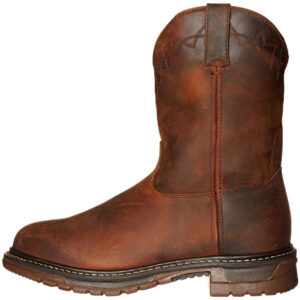 Men's Motorcycle Boots With Round Toes, Square Heels, Elastic Cuffs