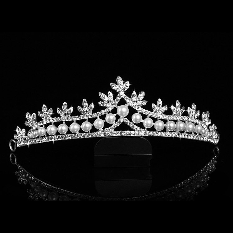 Bridal Pearl Crown Jewelry Hair Accessories 5 Bridal Pearl Crown Jewelry Hair Accessories - Image 5