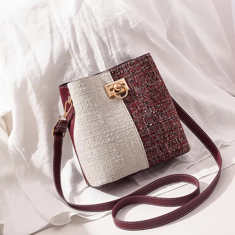 Texture Bucket Bag -Large Capacity Single Shoulder Diagonally Slant 2 Texture Bucket Bag -Large Capacity Single Shoulder Diagonally Slant - Image 2