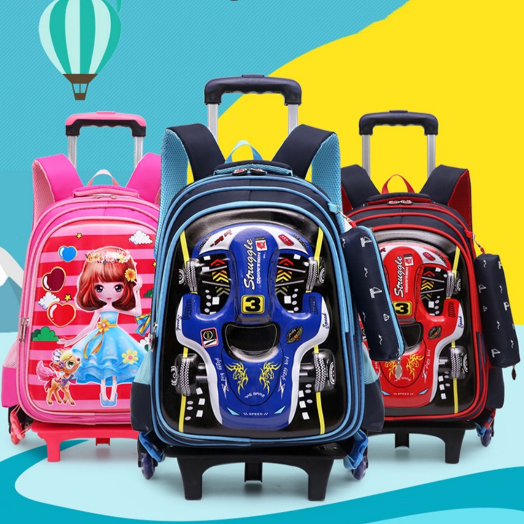 Trolley School Waterproof 3D Car Detachable Children Backpack 1 Trolley School Waterproof 3D Car Detachable Children Backpack