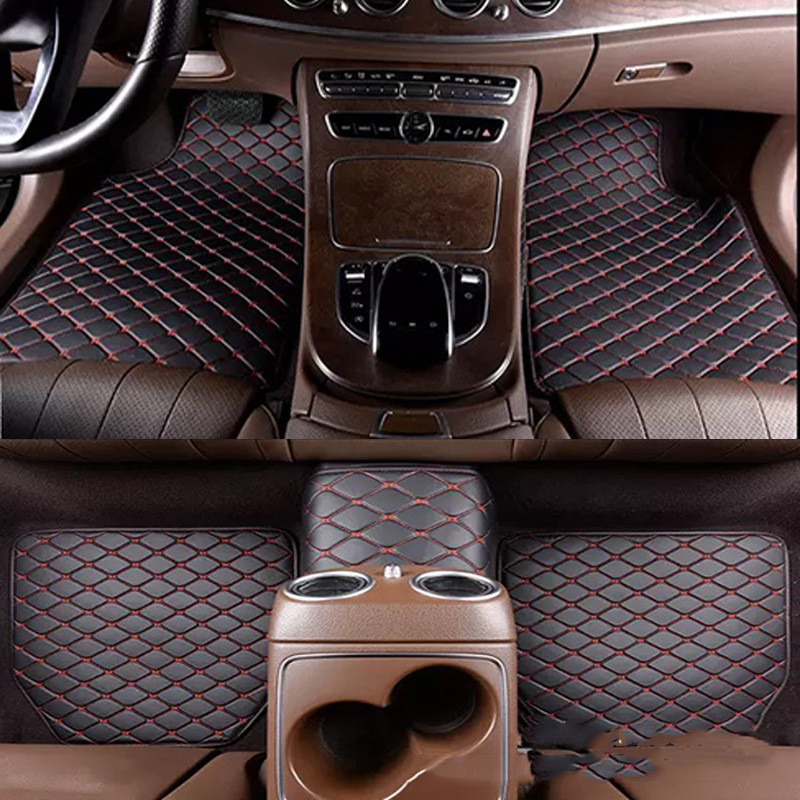 Universal Leather Embroidered Pad Car Floor Mats 6 Universal Leather Embroidered Pad Car Floor Mats - Image 6