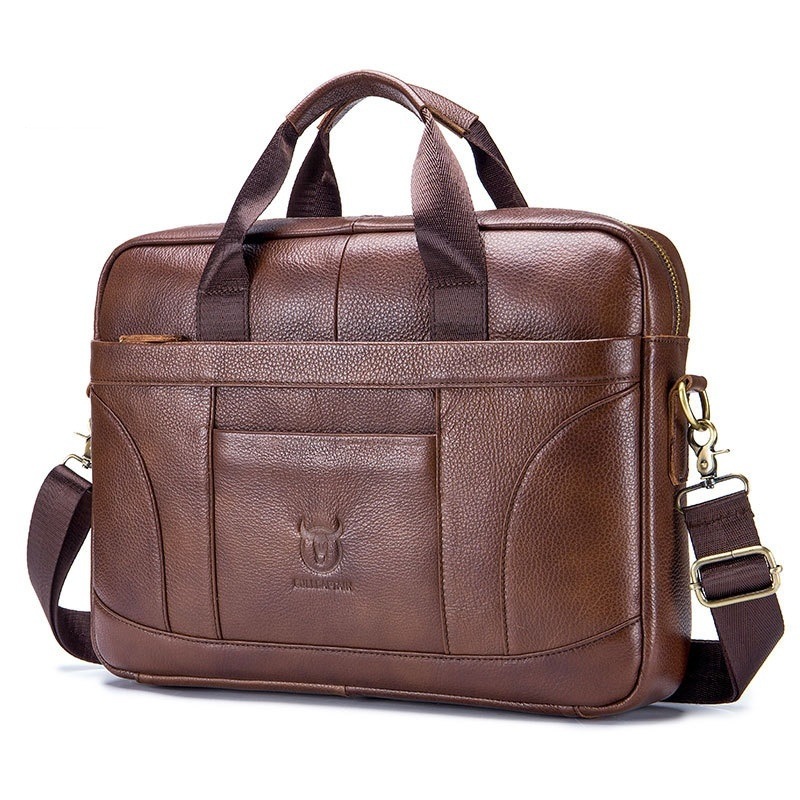 Full-grain Leather Large-capacity Men's Briefcase 2 Full-grain Leather Large-capacity Men's Briefcase - Image 2