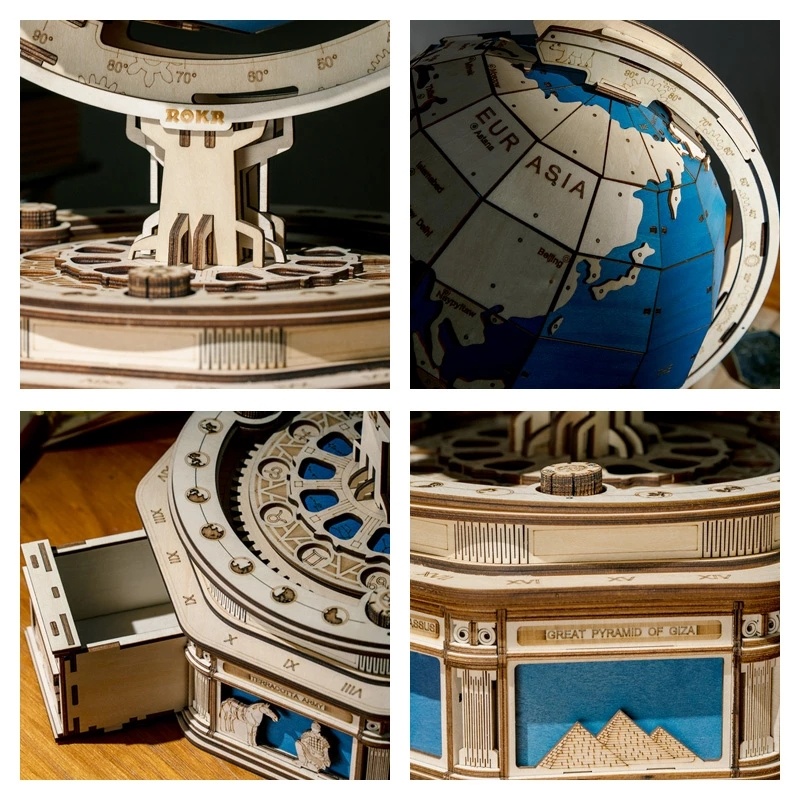 Robot Time Globe Earth 567pcs 3D Wooden Puzzle Games 4 Robot Time Globe Earth 567pcs 3D Wooden Puzzle Games - Image 4
