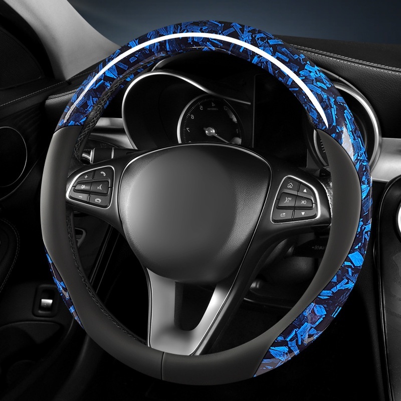 Universal Forged Carbon Fiber Car Steering Wheel Cover 2 Universal Forged Carbon Fiber Car Steering Wheel Cover - Image 2