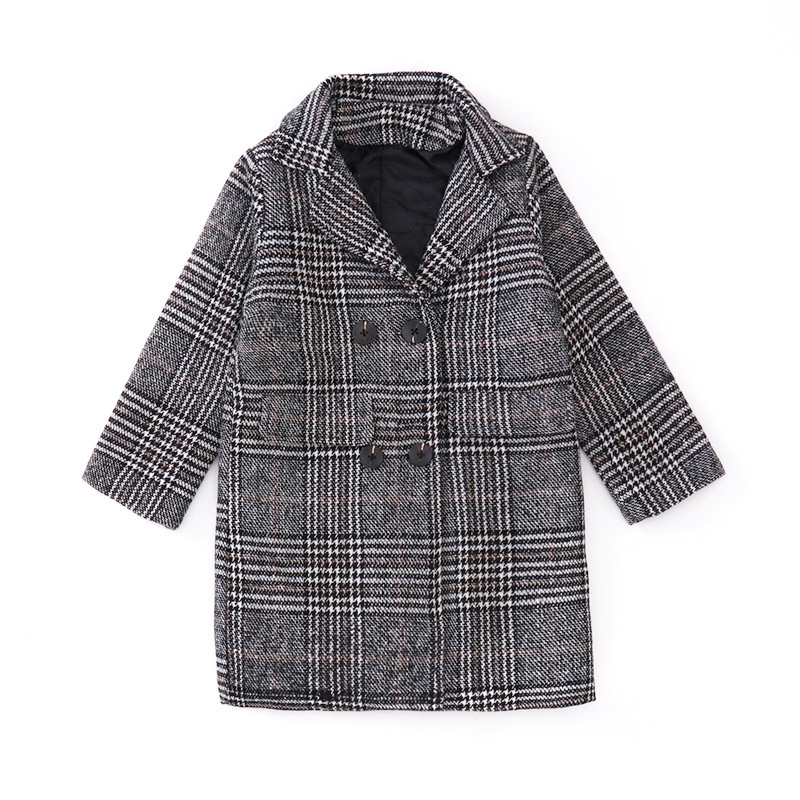 Gray Plaid Coat for Girls 2 Gray Plaid Coat for Girls - Image 2