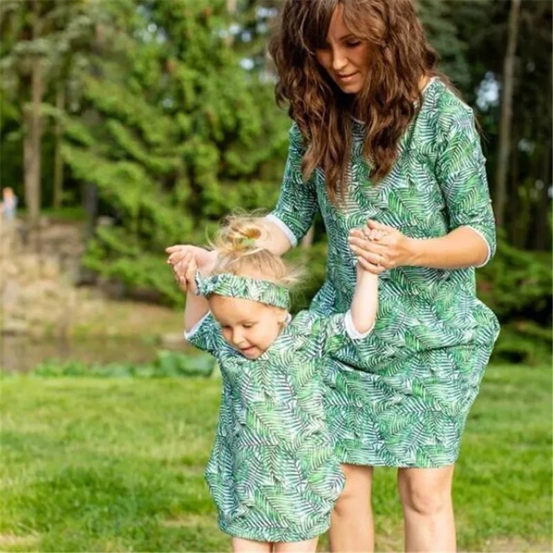 Parent-Child Printed Knee-length Skirt 2 Parent-Child Printed Knee-length Skirt - Image 2