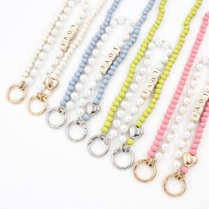 Wooden Bead Bag Chain Letter Double Layer