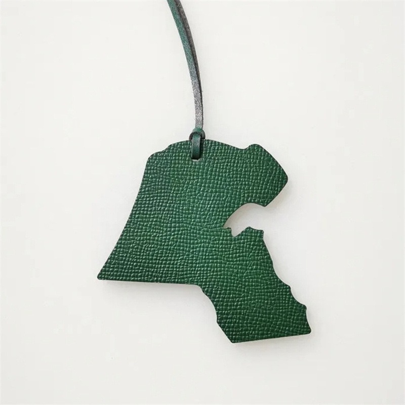 Map-shaped Leather Handbag Pendant 2 Map-shaped Leather Handbag Pendant - Image 2