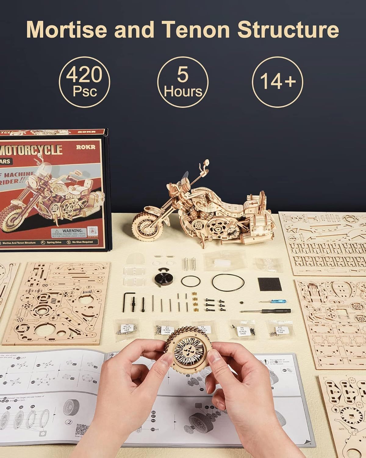 420 Piece Building Block Kit Wooden Models 5 420 Piece Building Block Kit Wooden Models - Image 5