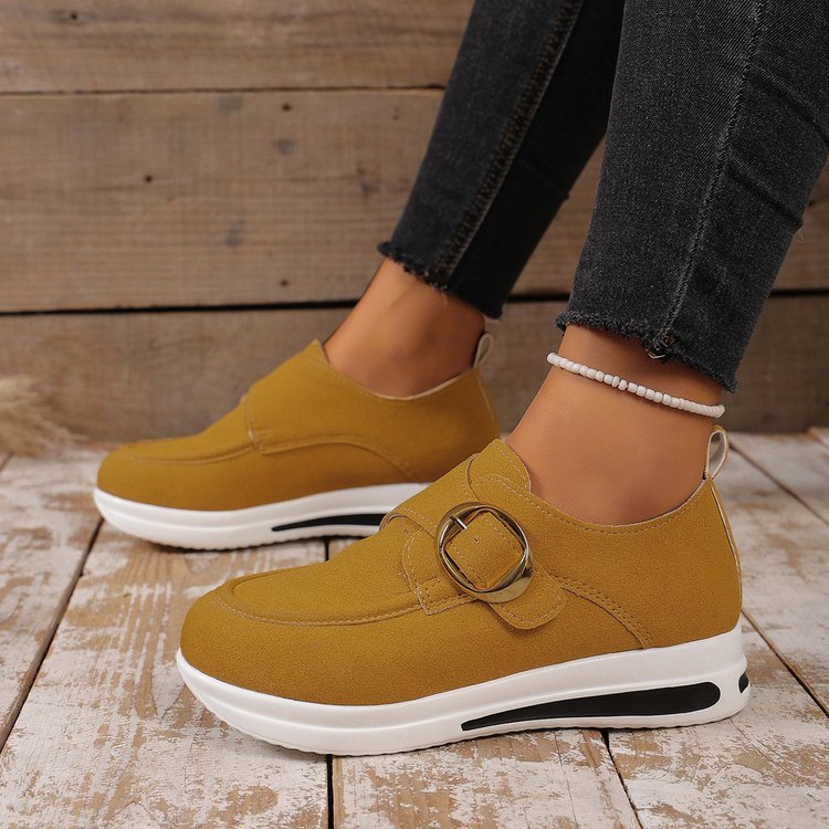 Solid-color Front-laced Casual Slip-on Shoes 1 Solid-color Front-laced Casual Slip-on Shoes