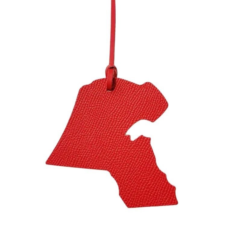 Map-shaped Leather Handbag Pendant 3 Map-shaped Leather Handbag Pendant - Image 3