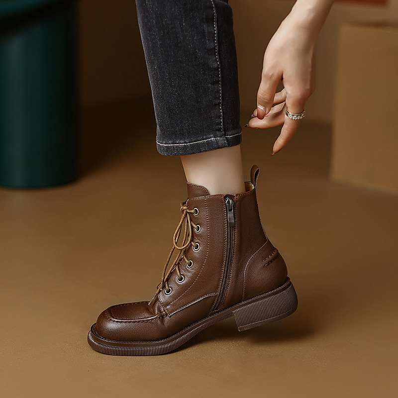 Shoes Big Toe Martin Lace-up Ankle Boots Single-layer Boots 2 Shoes Big Toe Martin Lace-up Ankle Boots Single-layer Boots - Image 2
