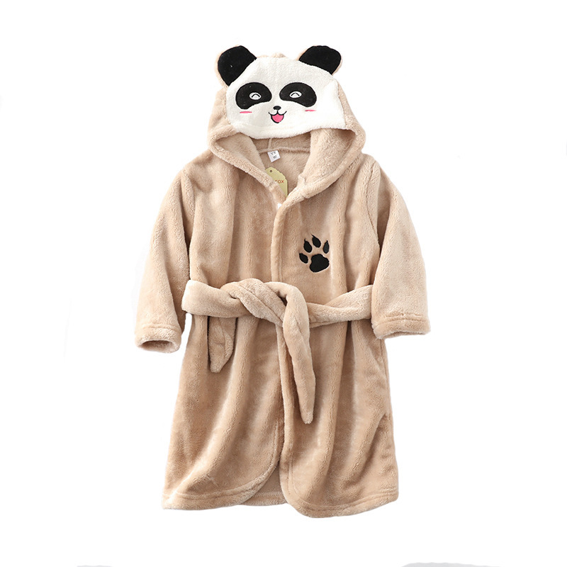 Flannel Lace Hooded Bathrobe 2 Flannel Lace Hooded Bathrobe - Image 2