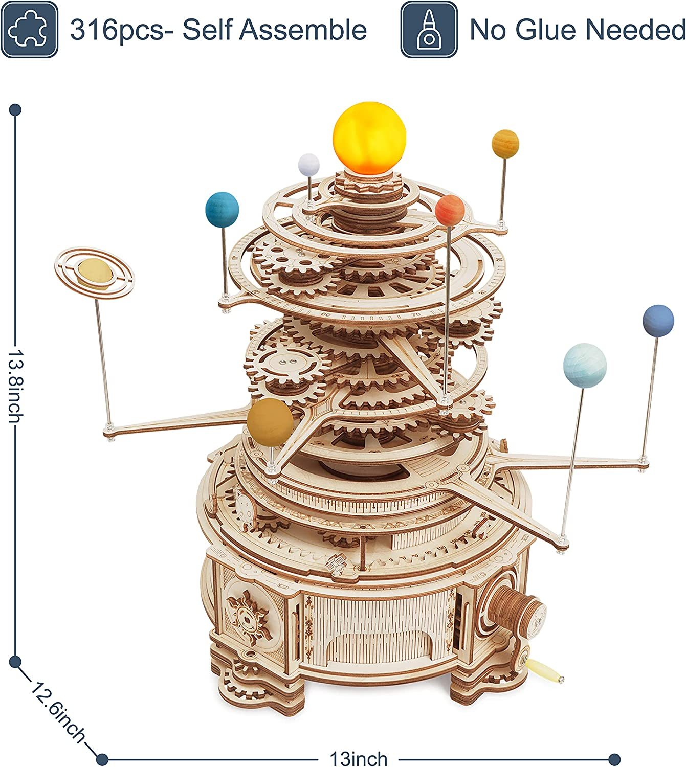 Rotatable Mechanical Orrery 3D Wooden Puzzle Games 9 Rotatable Mechanical Orrery 3D Wooden Puzzle Games - Image 9