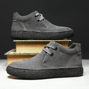 Men's Matte Suede Sneakers Casual Leather Shoes Thick-Soled Shoes