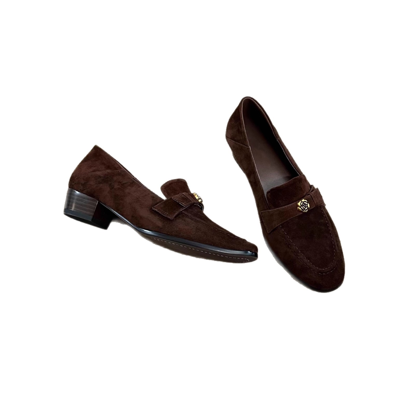 Retro French Camellia Loafers For Women 4 Retro French Camellia Loafers For Women - Image 4