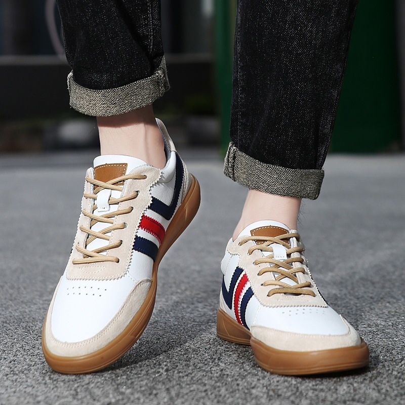 Men's Leather Sneakers With Built-In Height-Boosting Insoles And Tendon-Style Rubber Soles 4 Men's Leather Sneakers With Built-In Height-Boosting Insoles And Tendon-Style Rubber Soles - Image 4
