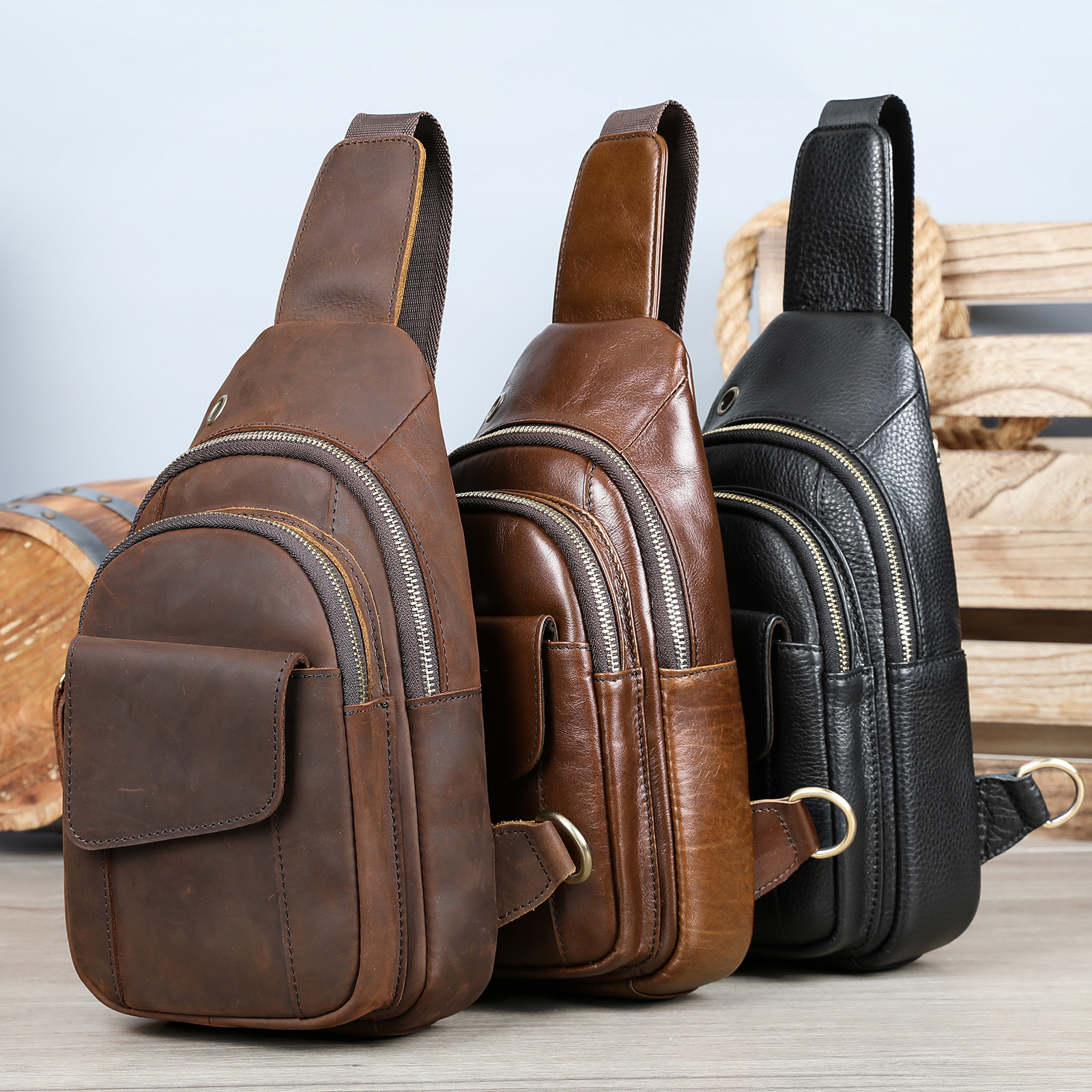 Large-capacity Vintage Crossbody Bag For Men 5 Large-capacity Vintage Crossbody Bag For Men - Image 5
