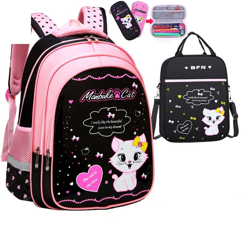 Kids School Cute Cat Print Backpack 2 Kids School Cute Cat Print Backpack - Image 2