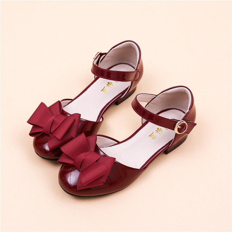 Kids' Velcro Leather Shoes With Bow 4 Kids' Velcro Leather Shoes With Bow - Image 4