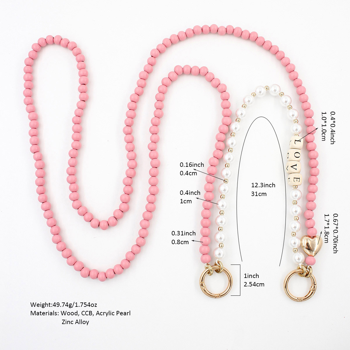 Wooden Bead Bag Chain Letter Double Layer 3 Wooden Bead Bag Chain Letter Double Layer - Image 3