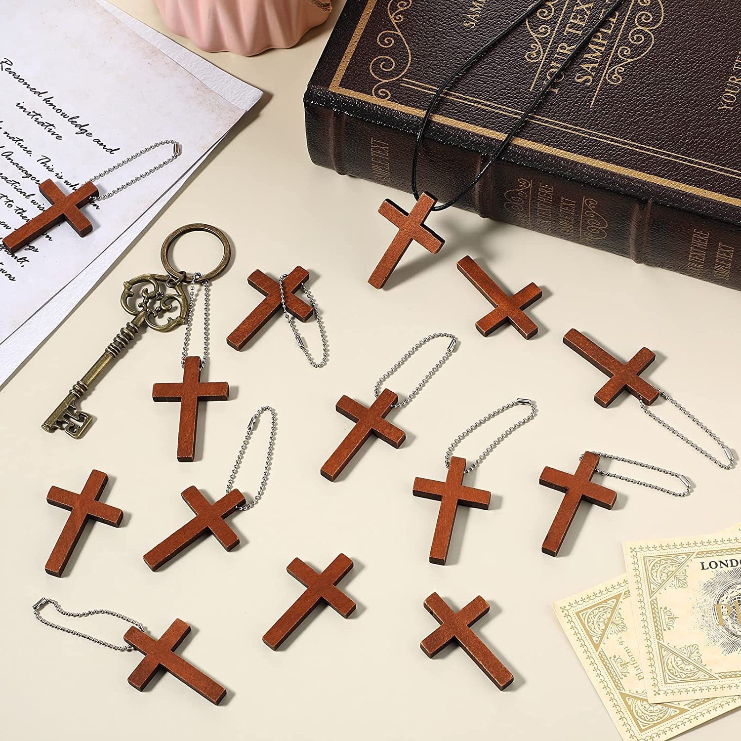 Wooden Craft Cross Pendant Ornament 2 Wooden Craft Cross Pendant Ornament - Image 2