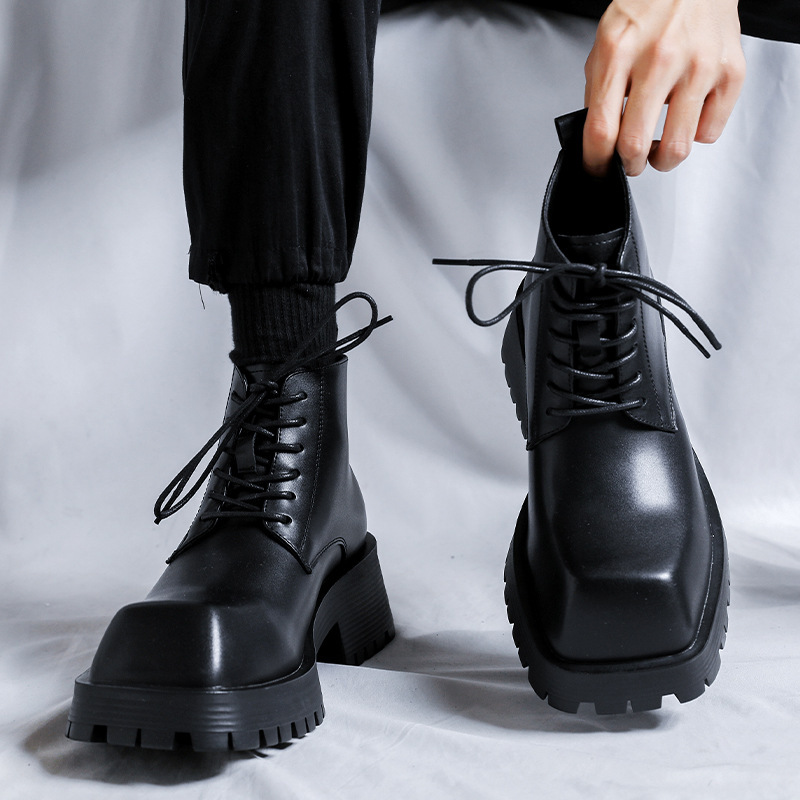 Men's Thick-Soled Formal Shoes Rhino-Horn Derby Style 5 Men's Thick-Soled Formal Shoes Rhino-Horn Derby Style - Image 5