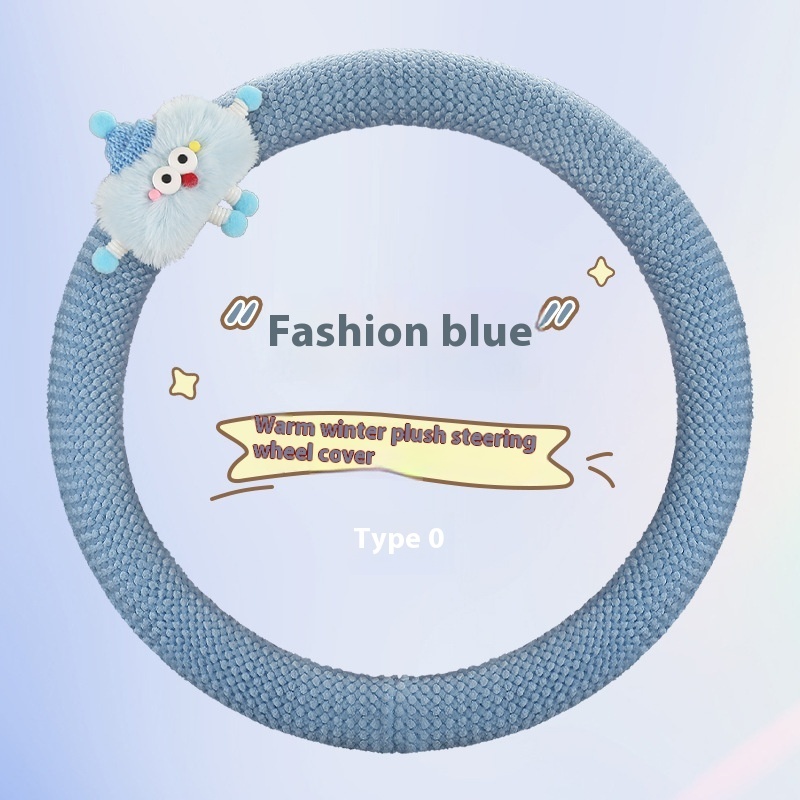 Cartoon Car Steering Wheel Cover Warm Plush Grip Cover 2 Cartoon Car Steering Wheel Cover Warm Plush Grip Cover - Image 2