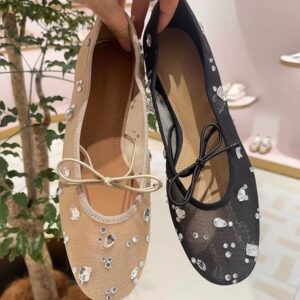 Nude Apricot Sandals Mary Jane Mesh Sandals