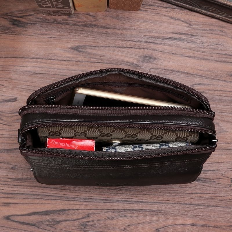 Men's Soft First-Layer Cowhide Clutch Bag 6 Men's Soft First-Layer Cowhide Clutch Bag - Image 6