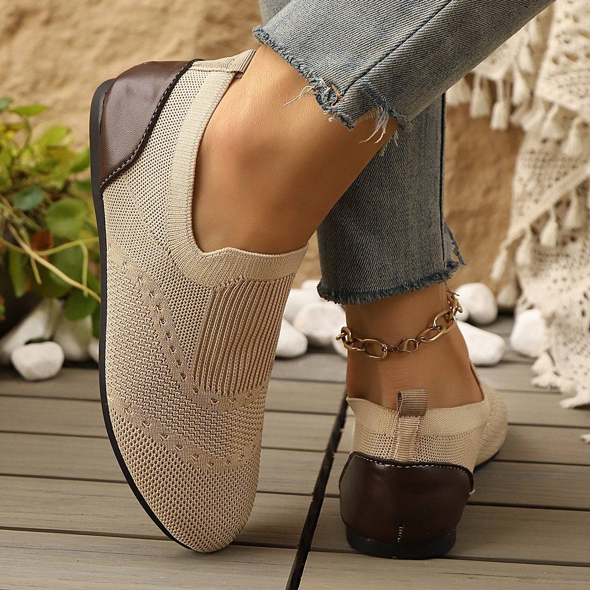 Fly knit Shoes Flat-Soled Breathable Casual 4 Fly knit Shoes Flat-Soled Breathable Casual - Image 4