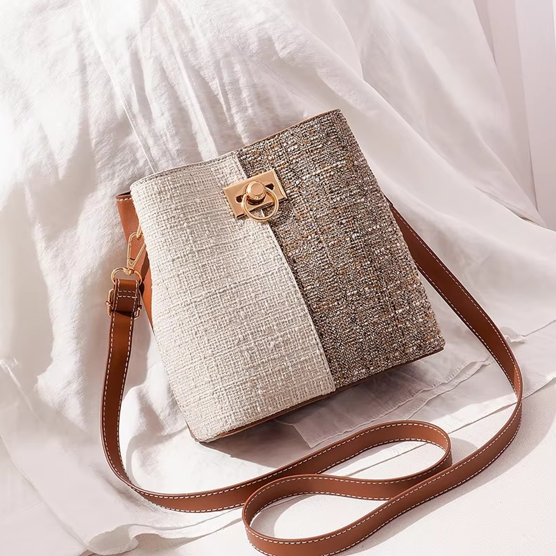 Texture Bucket Bag -Large Capacity Single Shoulder Diagonally Slant 3 Texture Bucket Bag -Large Capacity Single Shoulder Diagonally Slant - Image 3