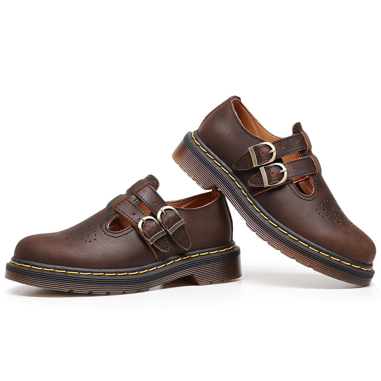 Genuine Leather Low-Top Womens Horse Brown Fashionable Casual Cowhide Shoes 3 Genuine Leather Low-Top Womens Horse Brown Fashionable Casual Cowhide Shoes - Image 3