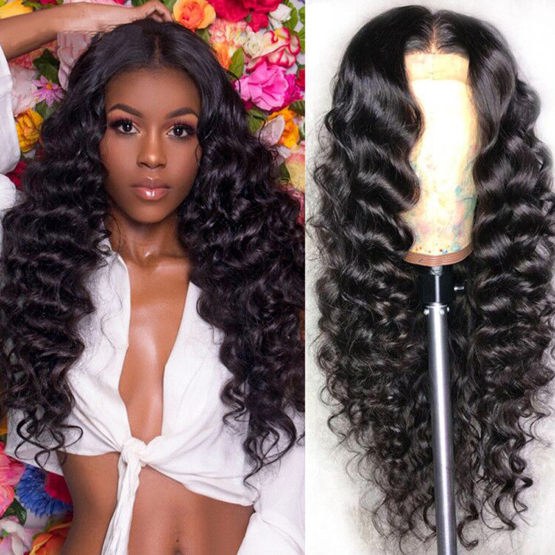 Human Hair Loose Deep Lace Frontal Wigs 13x4 Headgear 1 Human Hair Loose Deep Lace Frontal Wigs 13x4 Headgear