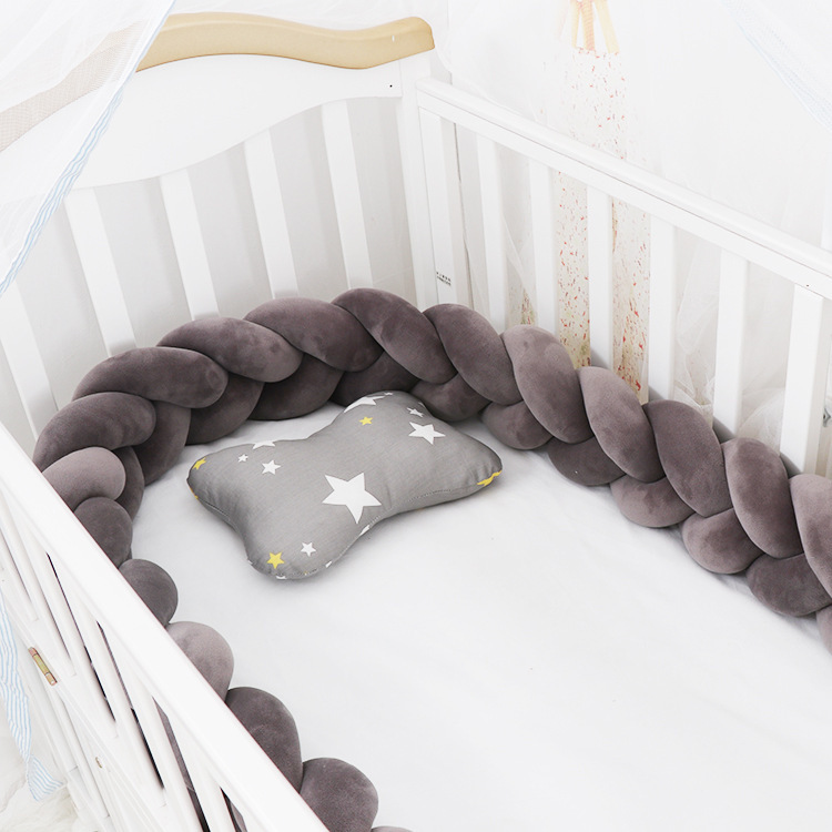 Baby Bumper Bed Braid Knot Pillow Cushion Room Decor 9 Baby Bumper Bed Braid Knot Pillow Cushion Room Decor - Image 9