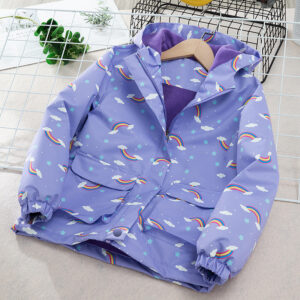 Kids' Windproof Waterproof Jacket Fleece-lined Camouflage