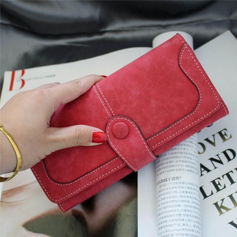 Stylish Matte Long Wallet For Women With Large Capacity 4 Stylish Matte Long Wallet For Women With Large Capacity - Image 4