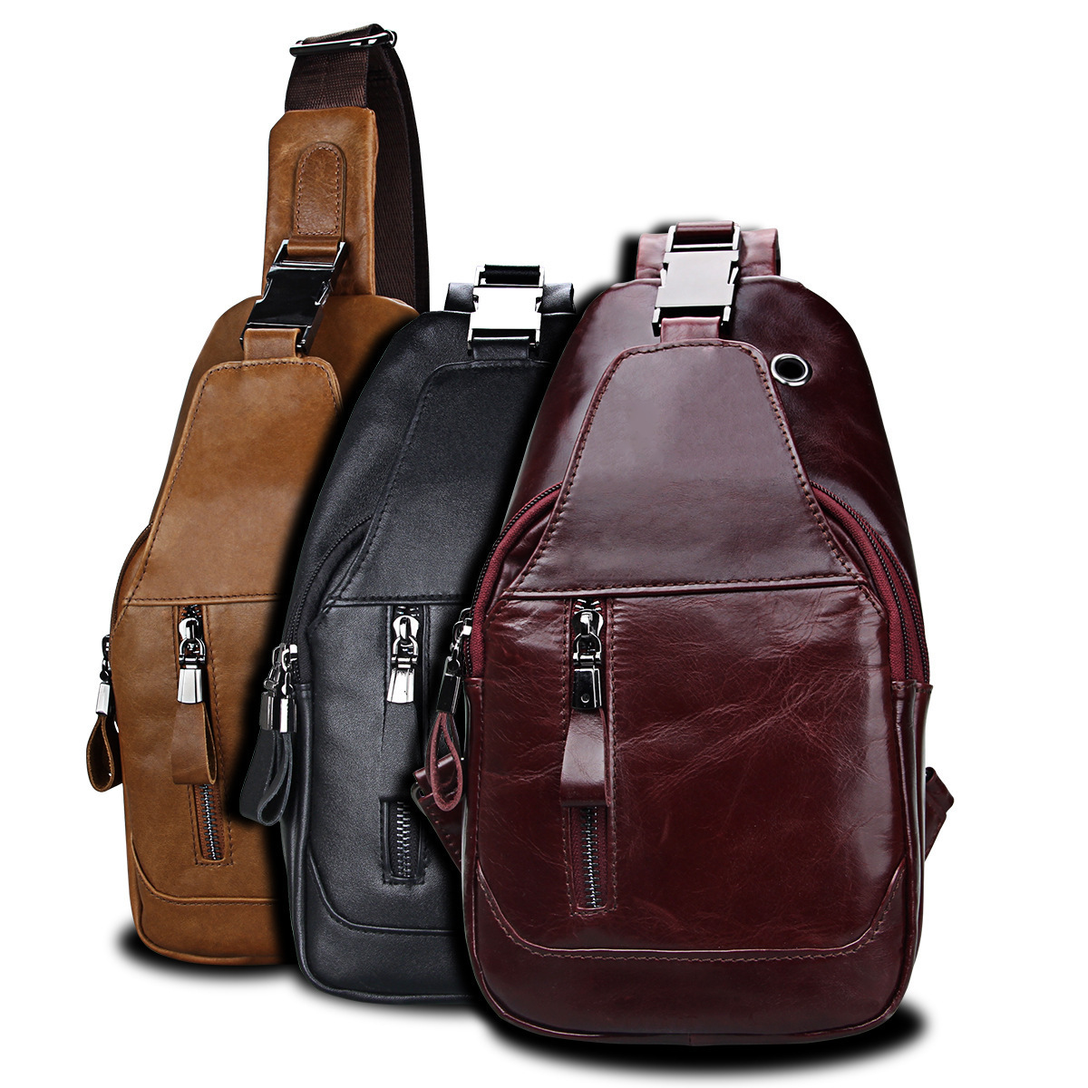 Men's First-Layer Cowhide Crossbody Bag 3 Men's First-Layer Cowhide Crossbody Bag - Image 3