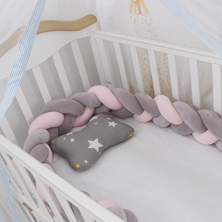 Baby Bumper Bed Braid Knot Pillow Cushion Room Decor 5 Baby Bumper Bed Braid Knot Pillow Cushion Room Decor - Image 5