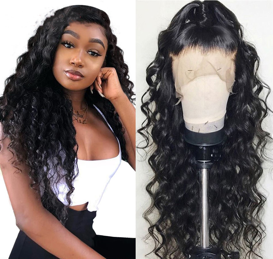 Chemical Fiber Front Lace Black Small Curly Wig 1 Chemical Fiber Front Lace Black Small Curly Wig