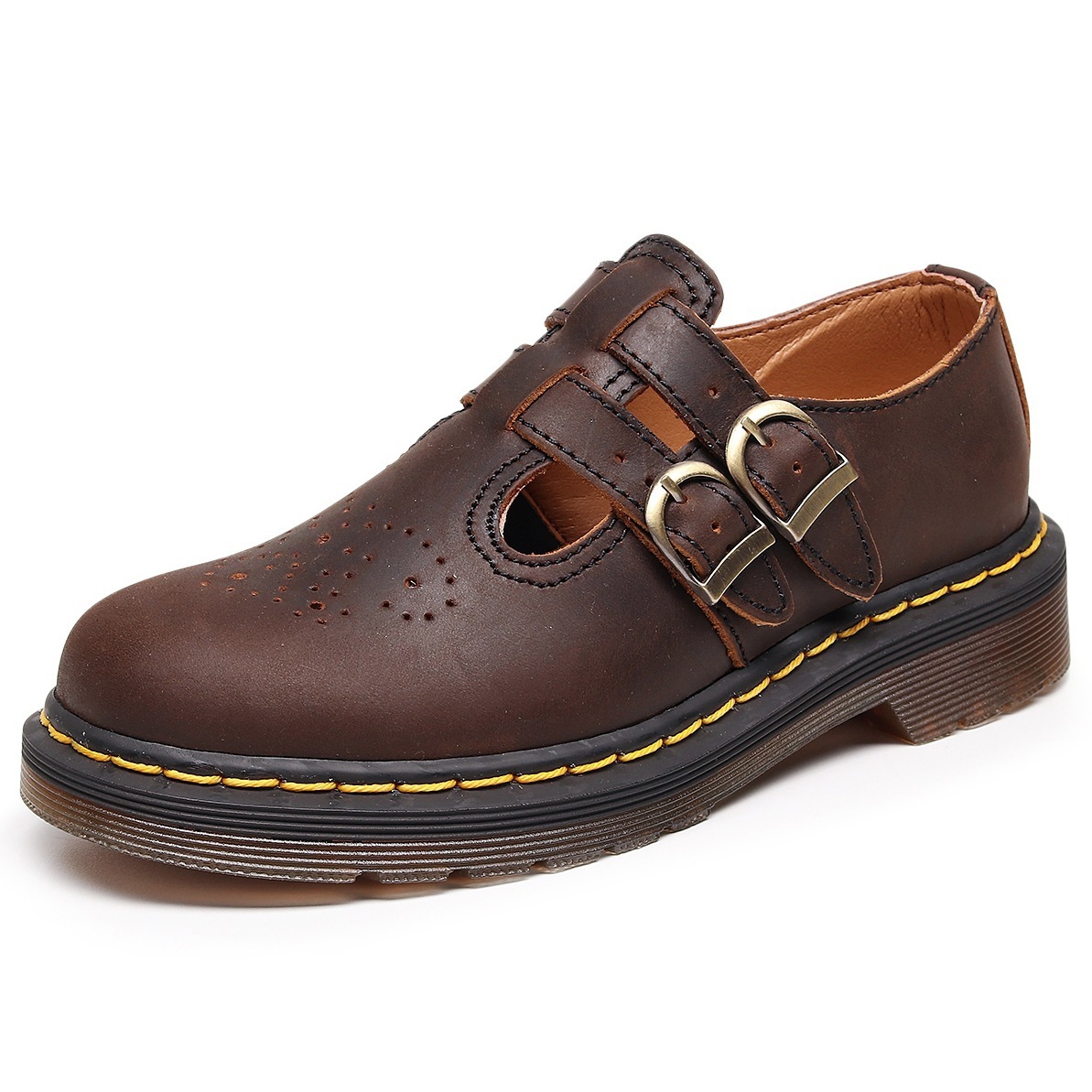 Genuine Leather Low-Top Womens Horse Brown Fashionable Casual Cowhide Shoes 1 Genuine Leather Low-Top Womens Horse Brown Fashionable Casual Cowhide Shoes