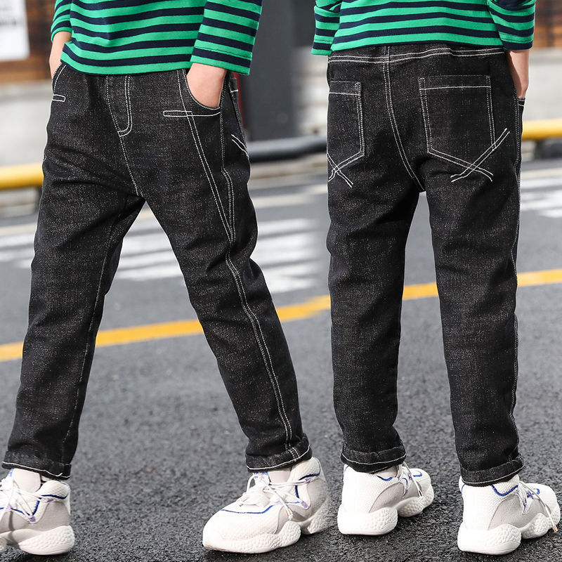 Boys Jeans One-piece Velvet 3 Boys Jeans One-piece Velvet - Image 3