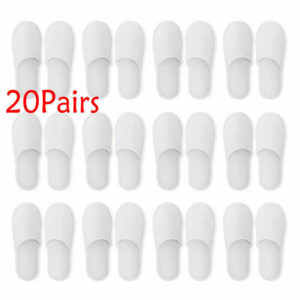 20 Pairs Disposable Terry Toweling Slippers For Spa Hotel Guests