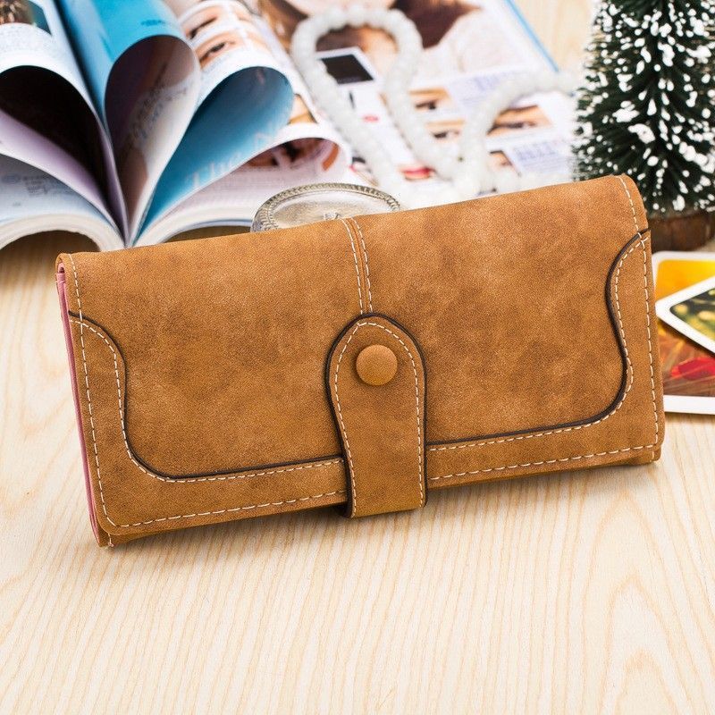 Stylish Matte Long Wallet For Women With Large Capacity 5 Stylish Matte Long Wallet For Women With Large Capacity - Image 5