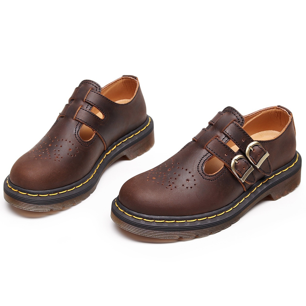 Genuine Leather Low-Top Womens Horse Brown Fashionable Casual Cowhide Shoes 4 Genuine Leather Low-Top Womens Horse Brown Fashionable Casual Cowhide Shoes - Image 4