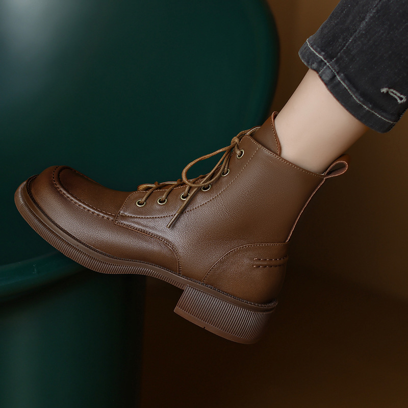 Shoes Big Toe Martin Lace-up Ankle Boots Single-layer Boots 5 Shoes Big Toe Martin Lace-up Ankle Boots Single-layer Boots - Image 5