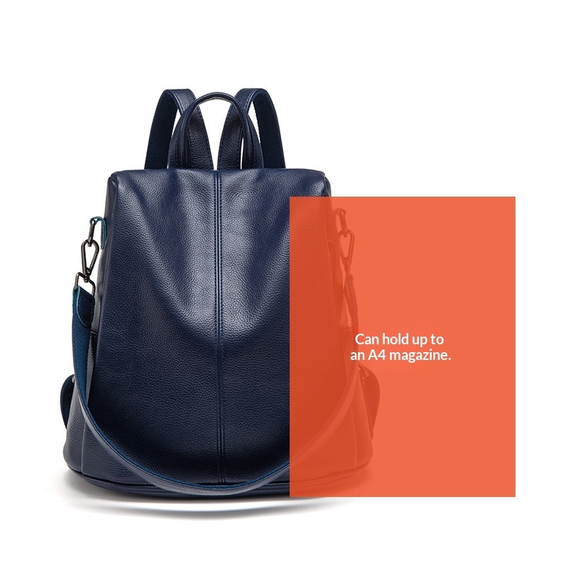 Large-Capacity Anti-Theft Bag Soft Leather Backpack 4 Large-Capacity Anti-Theft Bag Soft Leather Backpack - Image 4